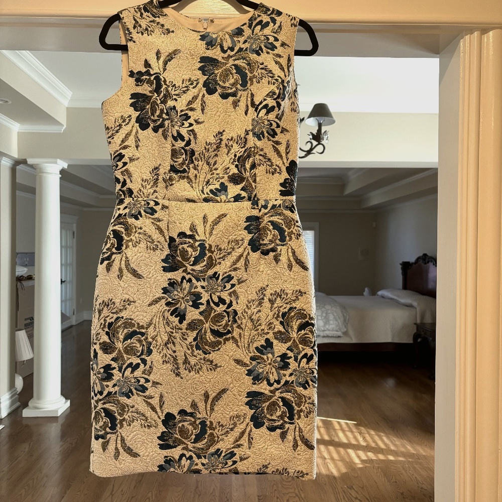Betsy & Adam jacquard dress (size 8) metallic flower